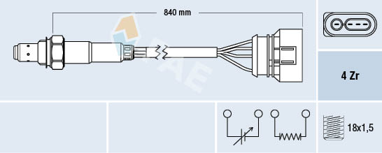 FAE 77133 Oxygen Sensor before catalytic converter for SEAT VW