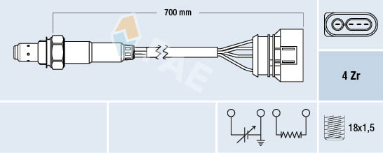FAE 77135 Oxygen Sensor before catalytic converter for SEAT VW