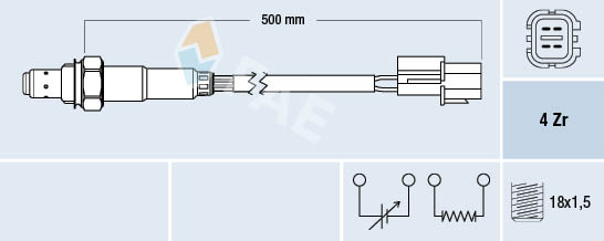 FAE 77344 Αισθητήρας λάμδα for CHEVROLET DAEWOO