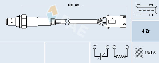 BOSCH 0 258 030 0D1 Lambdasonde
