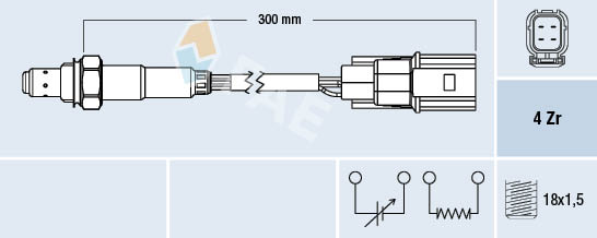 FAE 77502 Αισθητήρας λάμδα μετά τον καταλύτη for HONDA