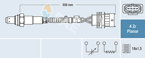 FAE 77670 Oxygen Sensor for CHEVROLET OPEL VAUXHALL