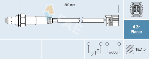 FAE 77786 Oxygen Sensor for ACURA HONDA HONDA (GAC)