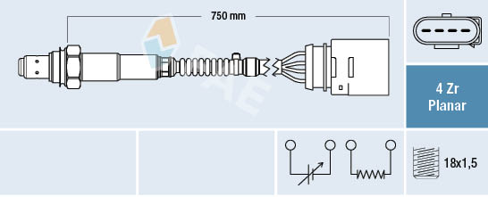 FAE 77909 Oxygen Sensor for AUDI SEAT SKODA VW