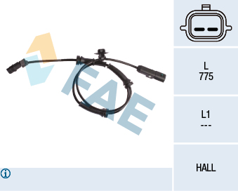 FAE 78057 Sensor, wheel speed Front Axle for RENAULT