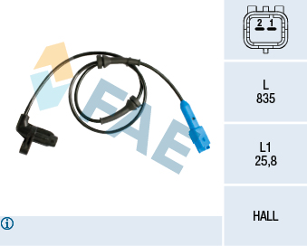FAE 78140 Sensor, wheel speed for PEUGEOT