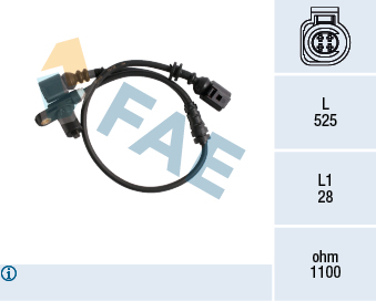 FAE 78176 Sensor, wheel speed for FORD SEAT VW