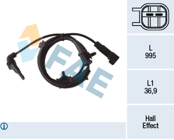 FAE 78262 Sensor, wheel speed for OPEL