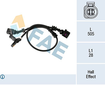 FAE 78296 Sensor, wheel speed for FORD SEAT VW