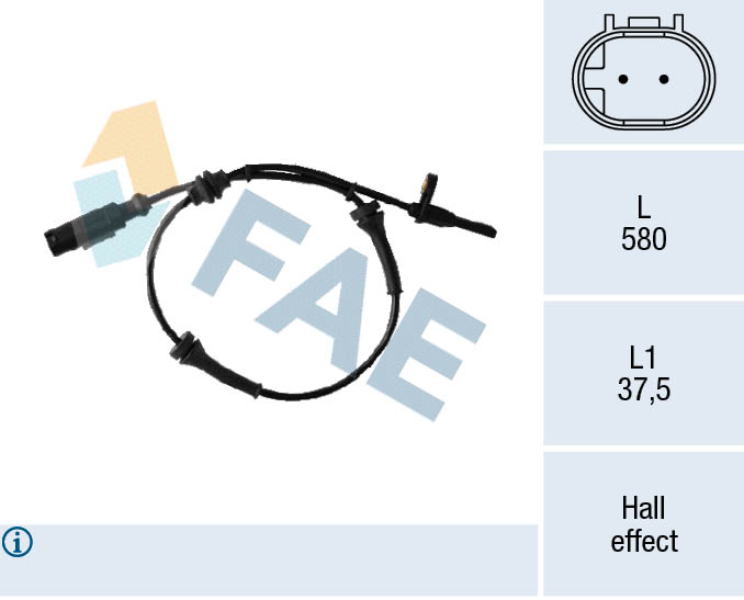 FAE 78307 Αισθητήρας, στροφές τροχού for FIAT