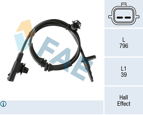 FAE 78312 Αισθητήρας, στροφές τροχού for NISSAN
