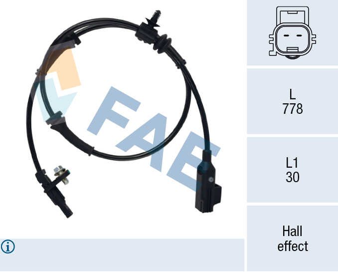 FAE 78323 Sensor, wheel speed for LAND ROVER