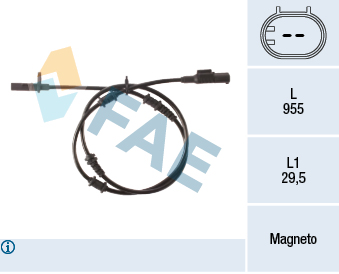 FAE 78501 Sensor, wheel speed for MERCEDES-BENZ