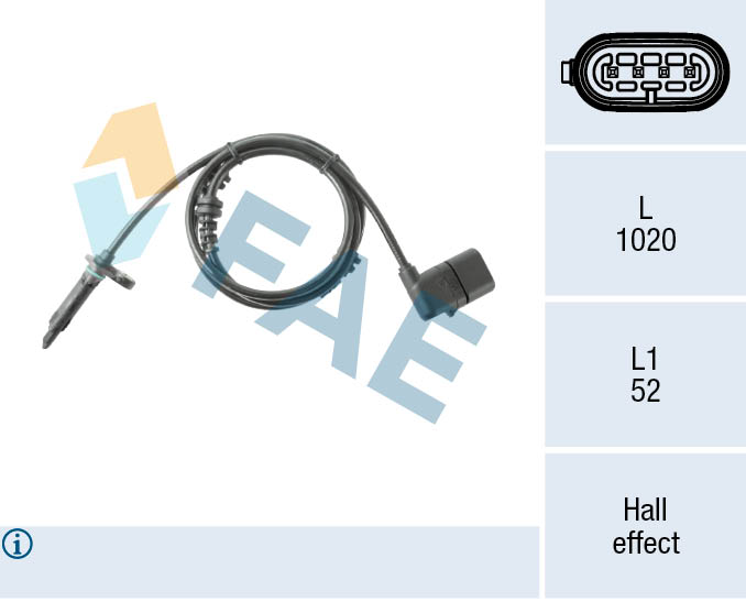 FAE 78538 Sensor, wheel speed for MERCEDES-BENZ