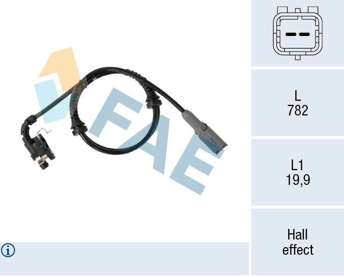 FAE 78548 Sensor, wheel speed for CITROËN DS PEUGEOT