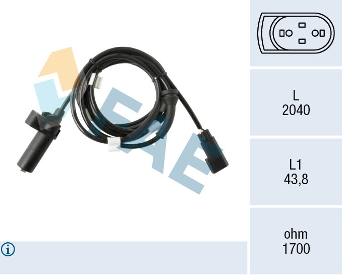 FAE 78583 Sensor, wheel speed for FORD