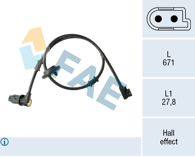 FAE 78639 Sensor, wheel speed for MERCEDES-BENZ