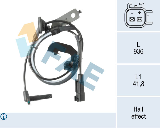 FAE 78649 Sensor, wheel speed for DODGE JEEP