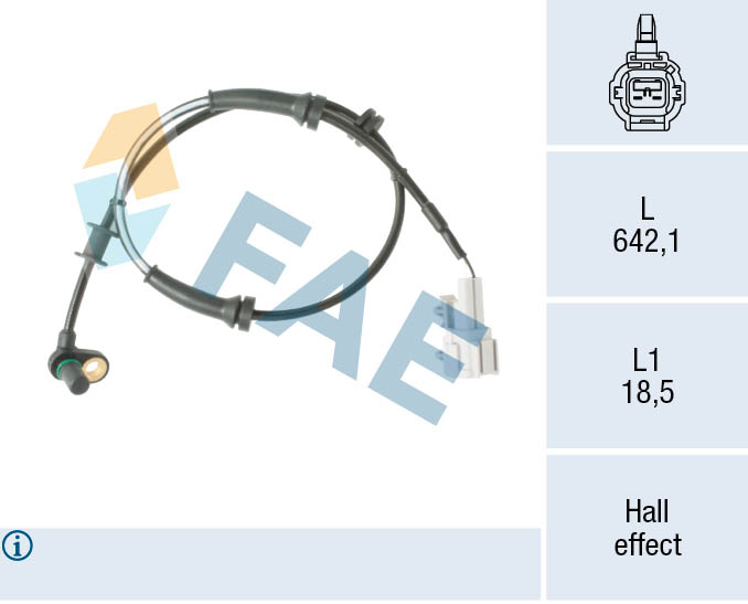 FAE 78667 Sensor, wheel speed for NISSAN
