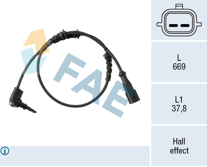 FAE 78674 Sensor, wheel speed for RENAULT
