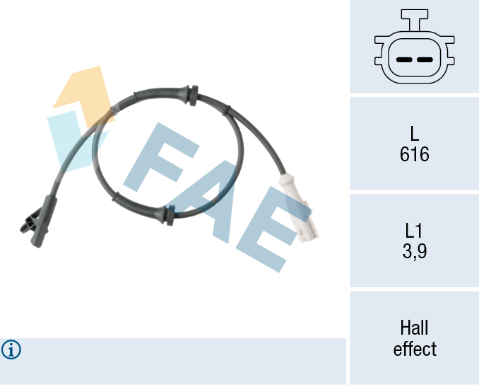 FAE 78677 Sensor, wheel speed for RENAULT SMART