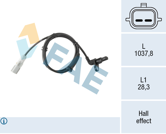 FAE 78708 Sensor, wheel speed for DACIA RENAULT