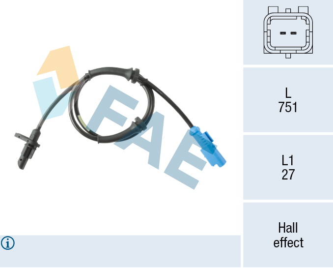 FAE 78714 Sensor, wheel speed for CITROËN OPEL PEUGEOT VAUXHALL
