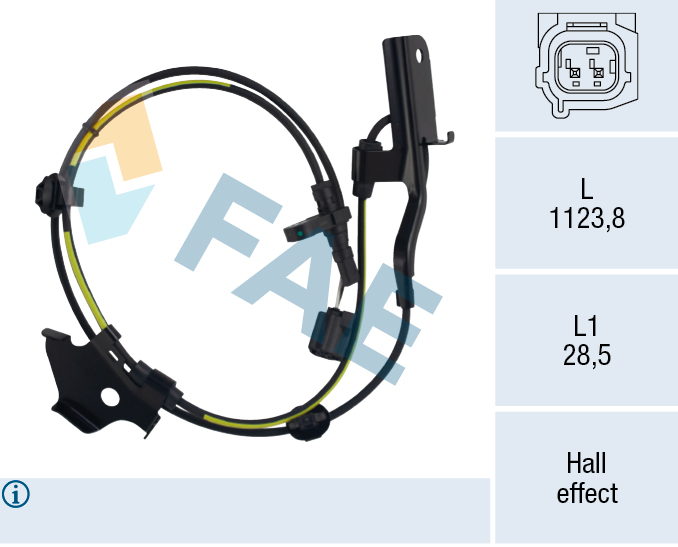 FAE 78728 Sensor, wheel speed for TOYOTA
