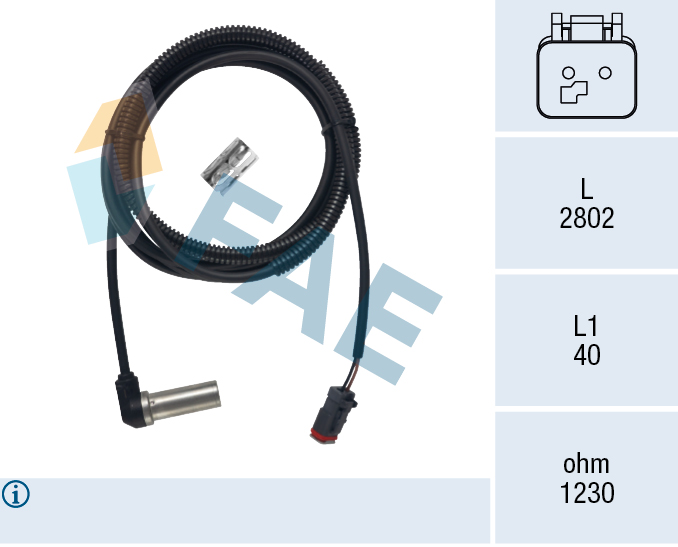 FAE 78743 Sensor, wheel speed for SCANIA