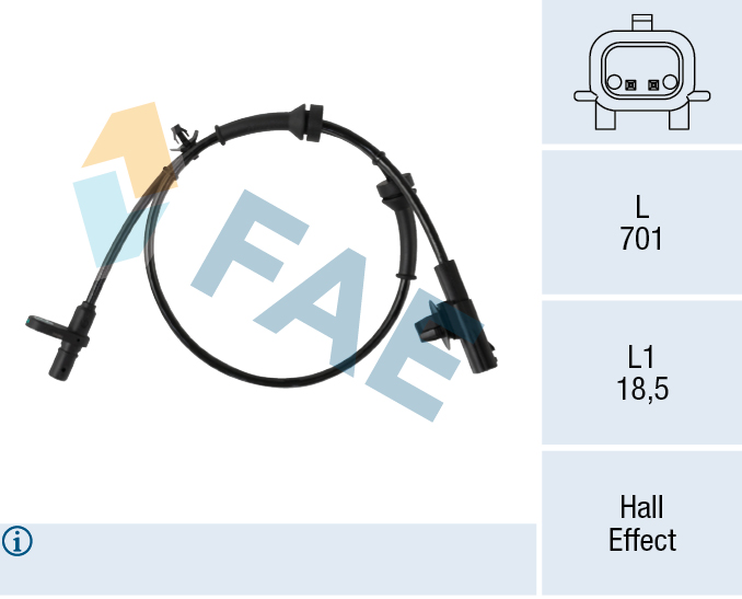 FAE 78762 Sensor, wheel speed for NISSAN