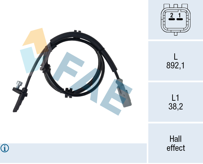 FAE 78774 Sensor, wheel speed for CITROËN FIAT OPEL PEUGEOT TOYOTA VAUXHALL