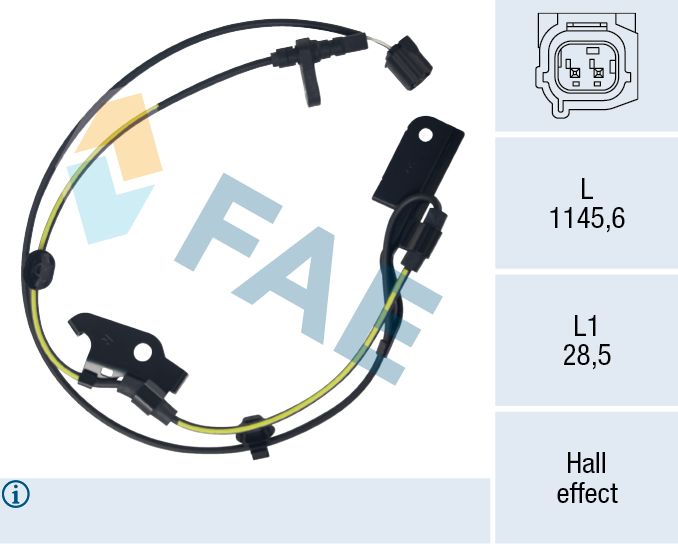 FAE 78787 Sensor, wheel speed for TOYOTA
