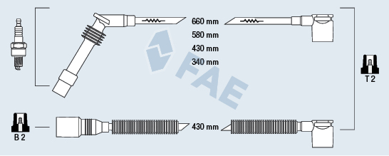 FAE 85105 Ignition Cable Kit for OPEL VAUXHALL