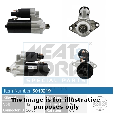 MEAT & DORIA 5010219G Starter for AUDI SEAT SKODA VW