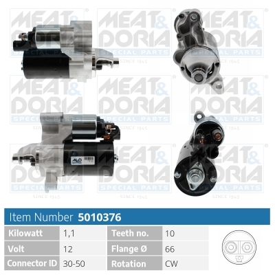 MEAT & DORIA 5010376 Starter for AUDI
