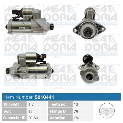 MEAT & DORIA 5010441 Starter for AUDI SEAT SKODA VW