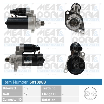 MEAT & DORIA 5010983 Starter for VW