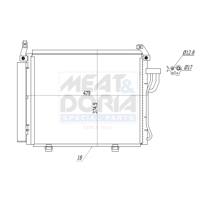 MEAT & DORIA 991114 Συμπυκνωτής, σύστ. κλιματισμού for HYUNDAI