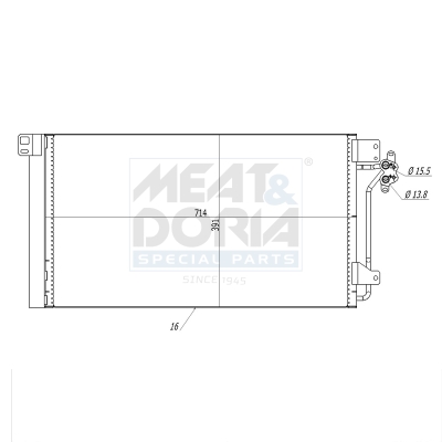 MEAT & DORIA 991182 Συμπυκνωτής, σύστ. κλιματισμού for VW