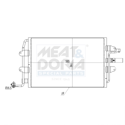 MEAT & DORIA 991252 Συμπυκνωτής, σύστ. κλιματισμού for VW