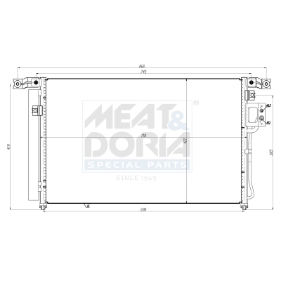 MEAT & DORIA 991276 Συμπυκνωτής, σύστ. κλιματισμού for HYUNDAI