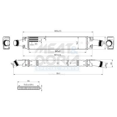 MEAT & DORIA 995492 Ψυγείο αέρα υπερπλήρωσης for AUDI