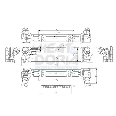 MEAT & DORIA 995544 Ψυγείο αέρα υπερπλήρωσης for BMW