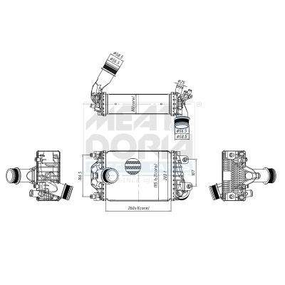 MEAT & DORIA 995546 Ψυγείο αέρα υπερπλήρωσης for PORSCHE