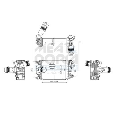 MEAT & DORIA 995549 Ψυγείο αέρα υπερπλήρωσης for PORSCHE