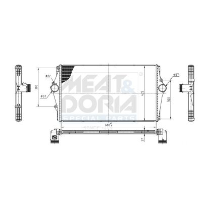 MEAT & DORIA 995551 Ψυγείο αέρα υπερπλήρωσης for VOLVO