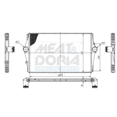 MEAT & DORIA 995552 Ψυγείο αέρα υπερπλήρωσης for VOLVO