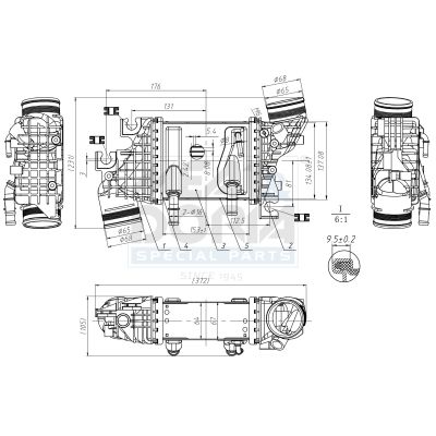 MEAT & DORIA 995553 Ψυγείο αέρα υπερπλήρωσης for MAN VW