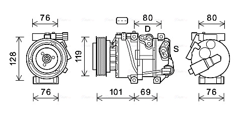 AVA QUALITY COOLING KAK279 Compressor, air conditioning