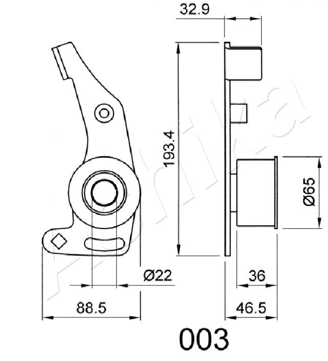 ASHIKA 45-00-003 Tendicinghia, Cinghia dentata-Tendicinghia, Cinghia dentata-Ricambi Euro